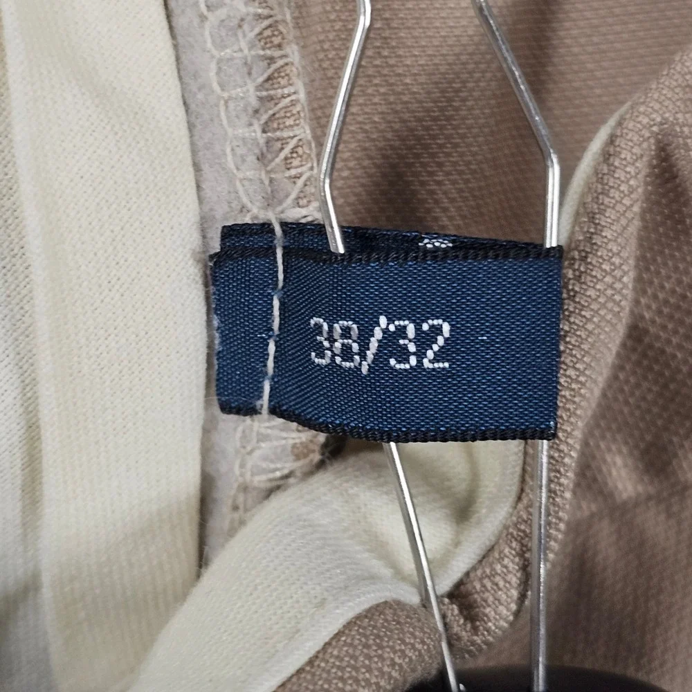 Vintage Polo Ralph Lauren Mens 36x31.5 Khaki Pleated Cuffed Chino Pants Y2K
